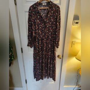 Natural Life Florence Floral Midi Dress Size Medium Boho Feminine Cottagecore